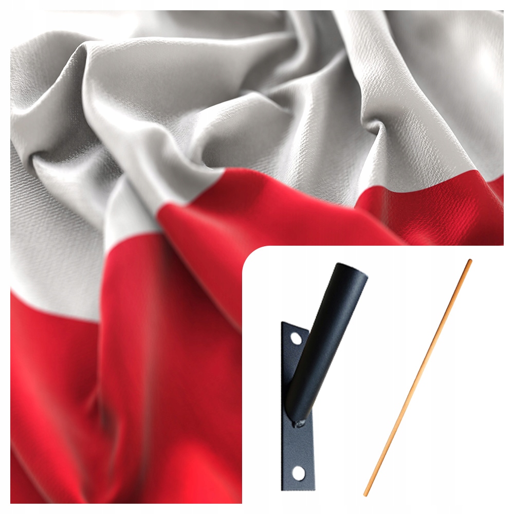 

Flaga Polski uchwyt do flagi Wąski Zestaw maszt