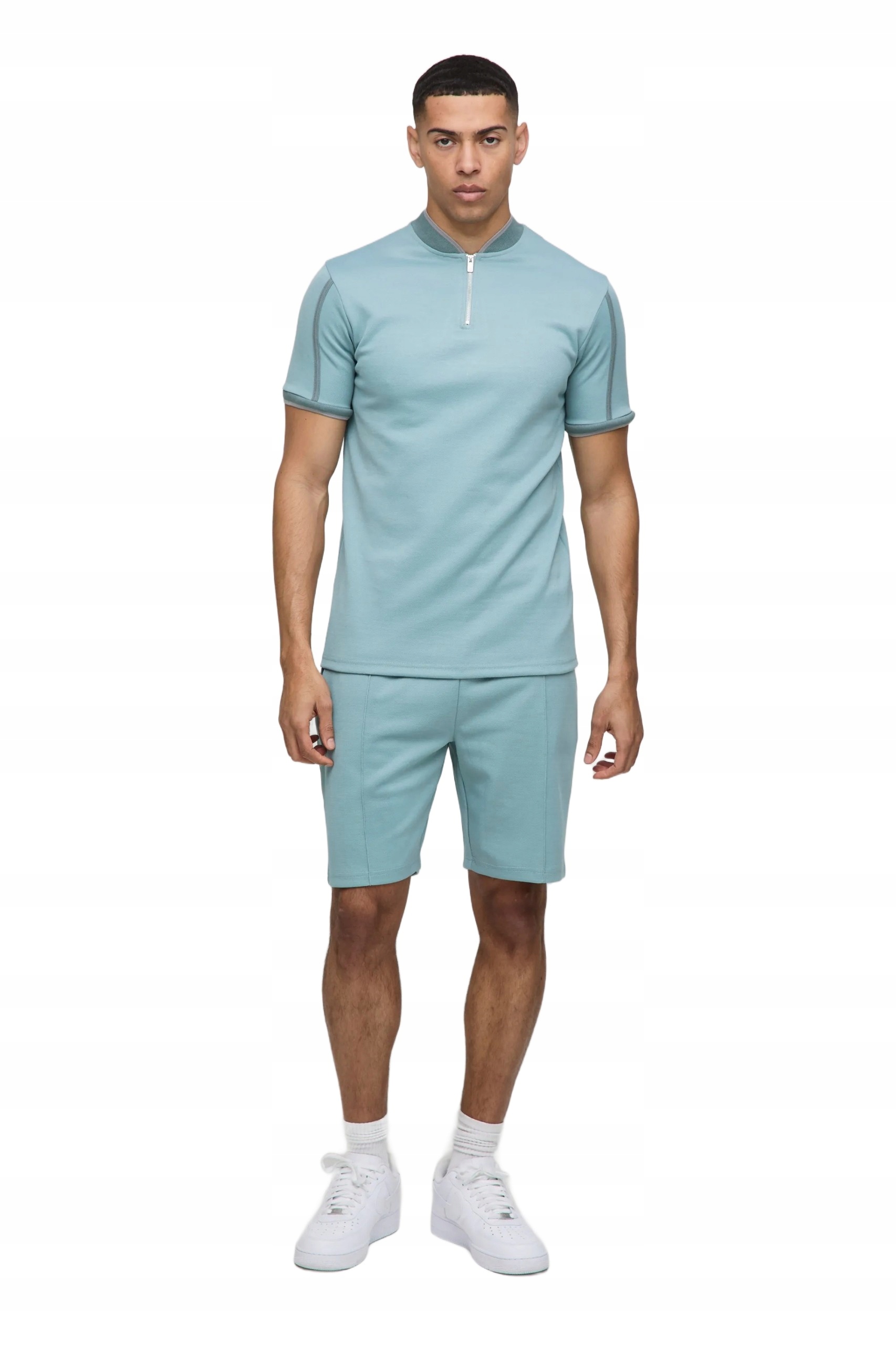 Boohooman Pánský Sportovní Komplet Modrý Se Zipem Na Stojáčku L Z3A