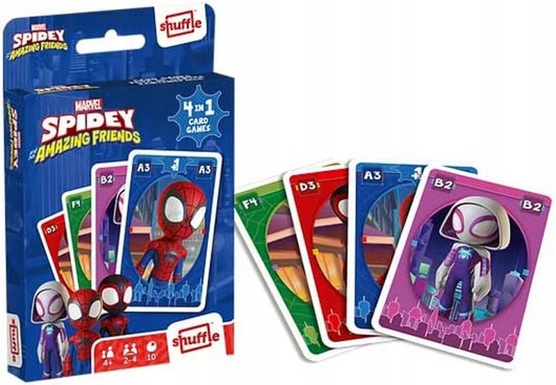 SPIDEY SPIDERMAN KARTY DO GRY 4W1 zestaw 4 gier