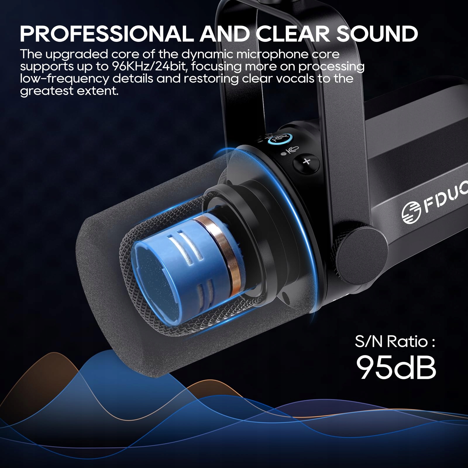 FDUCE SL40+ Mikrofon USB XLR Do Podcastów Gier i Streamingu — miniatura 2