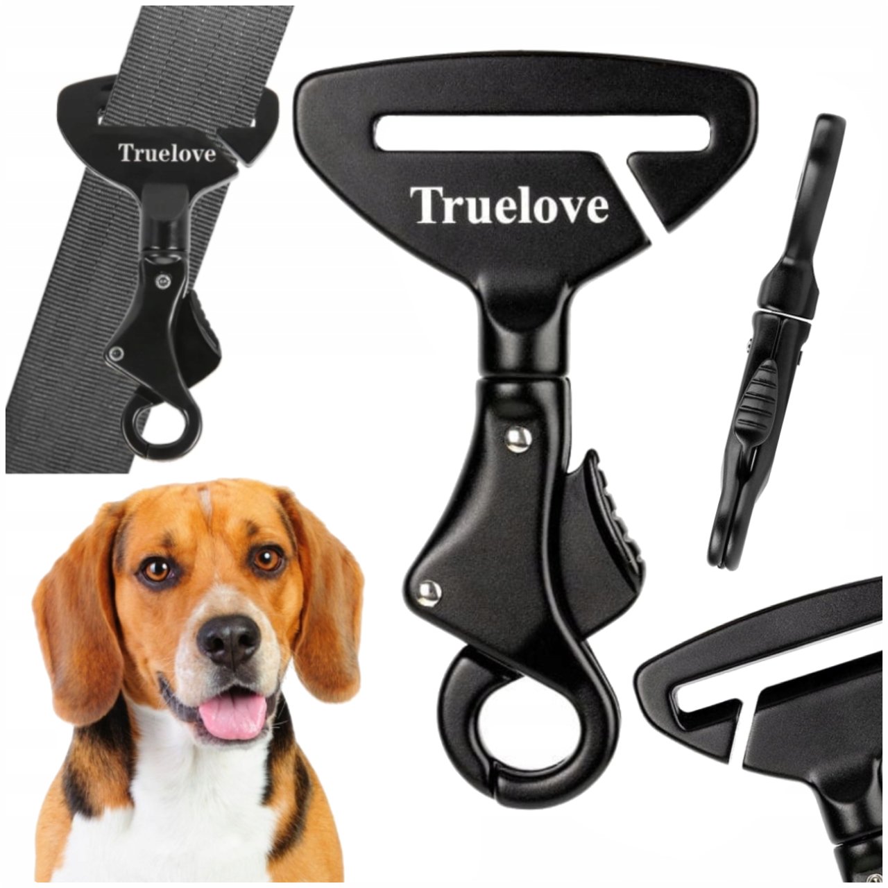 Levně Držák Pásu Do Auta Bezpečný, Pevný Pás Truelove Černý