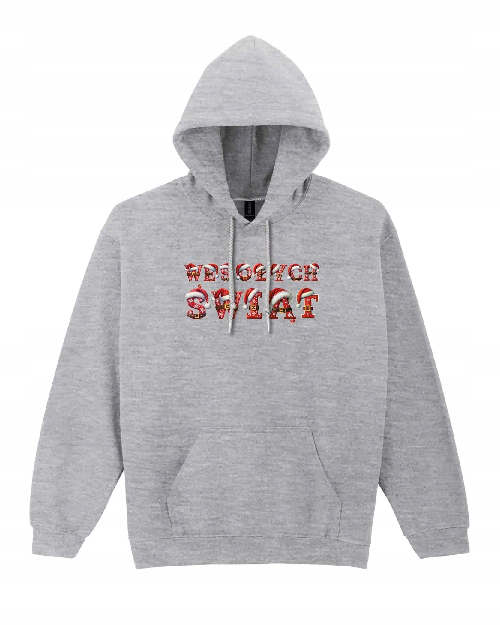 Mikina s kapucí Vánoční Mikuláš Šedá L