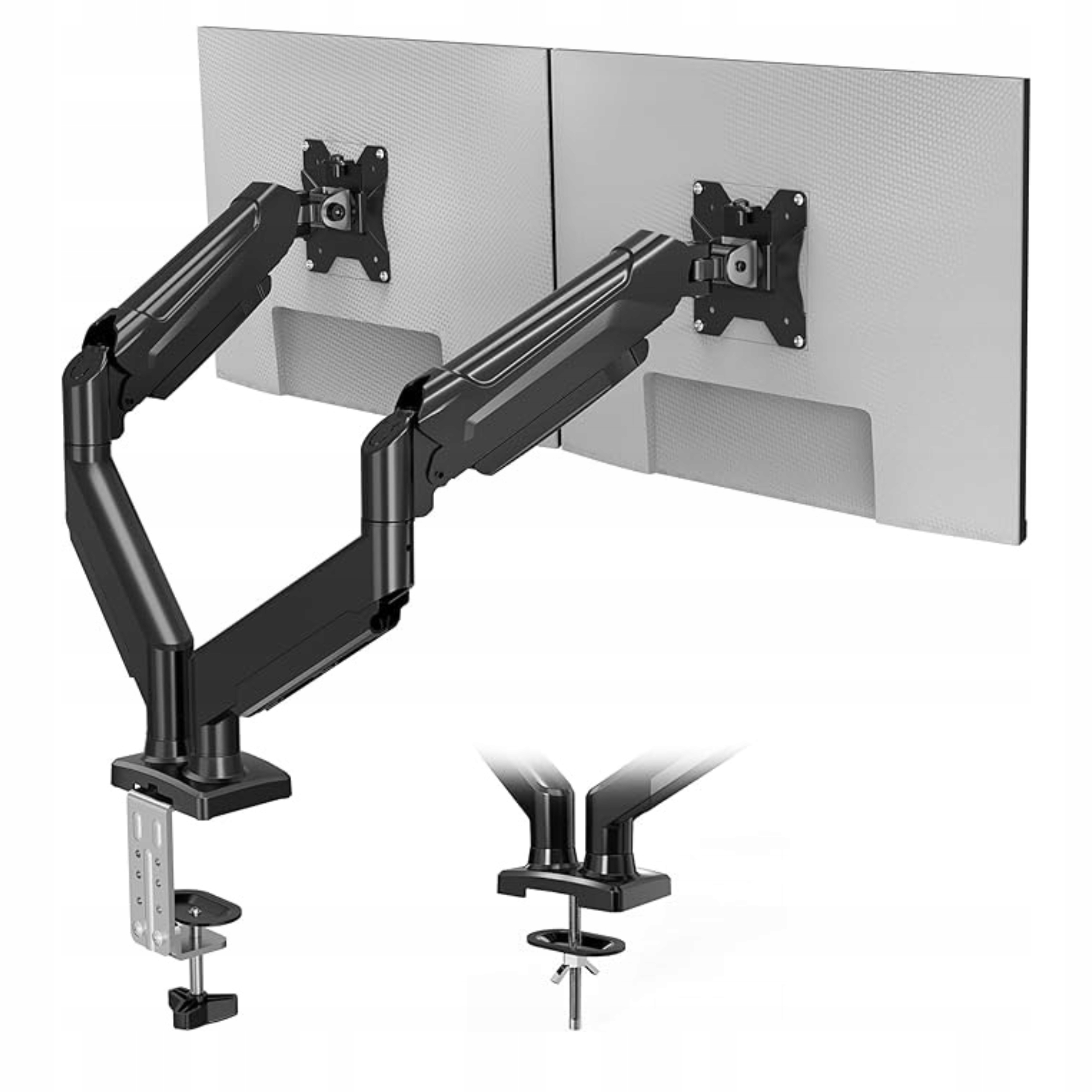 Stolní držák pro 2 monitory 17-32″ Plynové rameno Nastavitelný Vesa