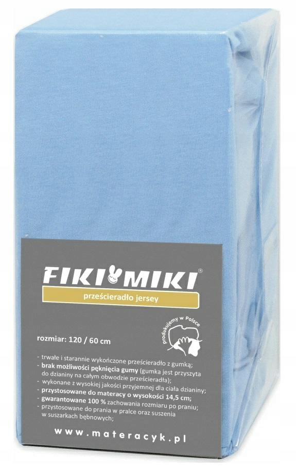 

Fiki Miki prześcieradło jersey 90x40 błękitny