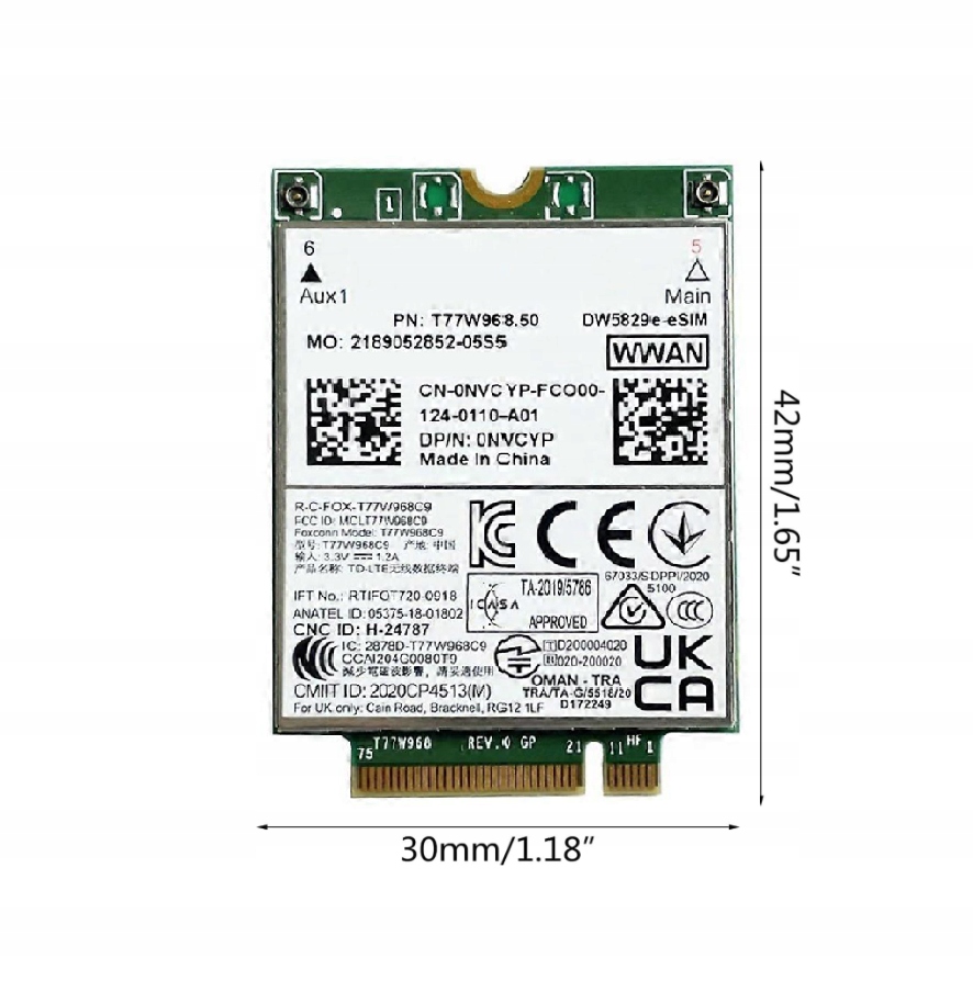 Modem 4G Dell DW5829e-eSIM LATUTUDE 7410 9410 9510