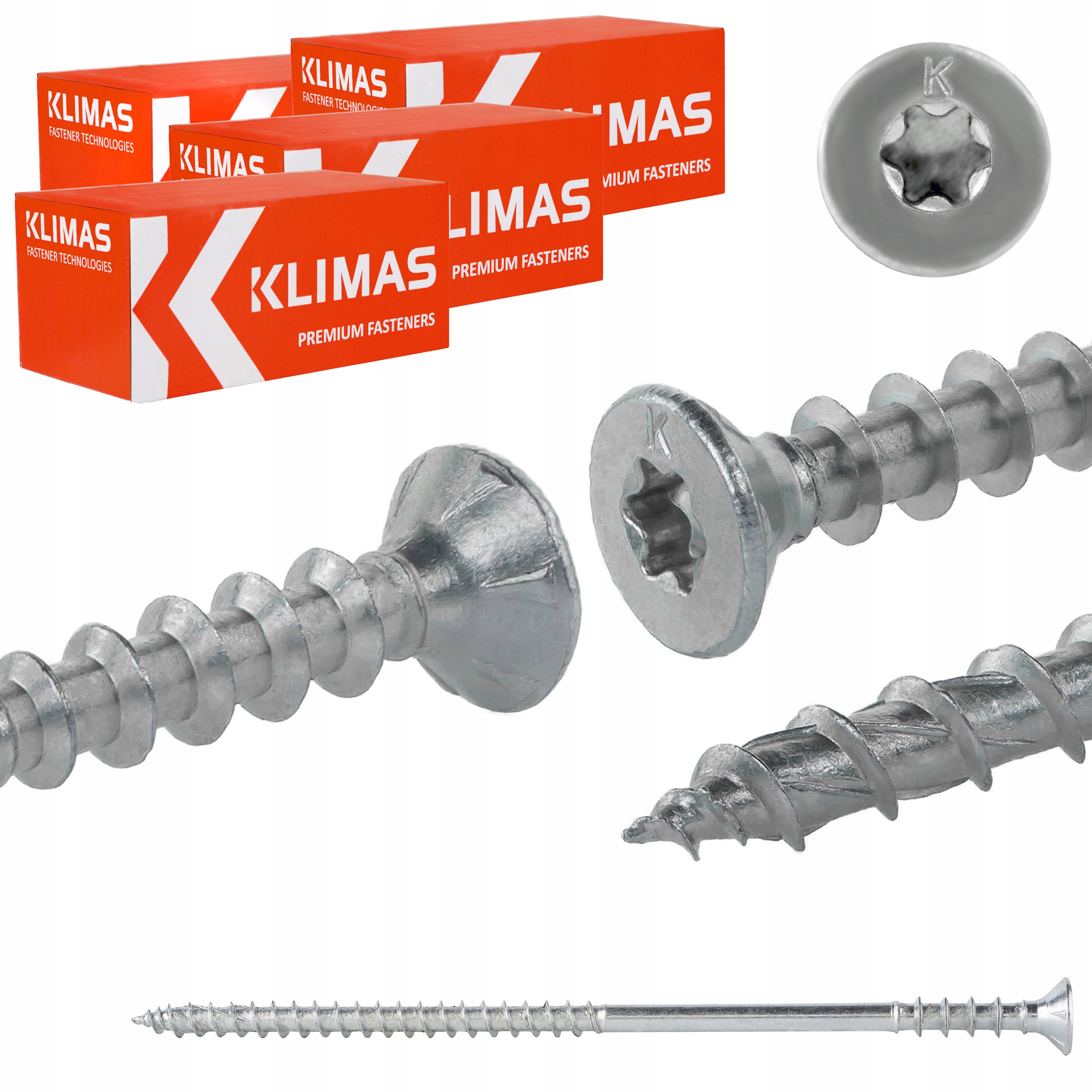 Skrutky na vyrovnávanie záplat 6x145 mm 400 ks dištančné Torx Klimas Wkss