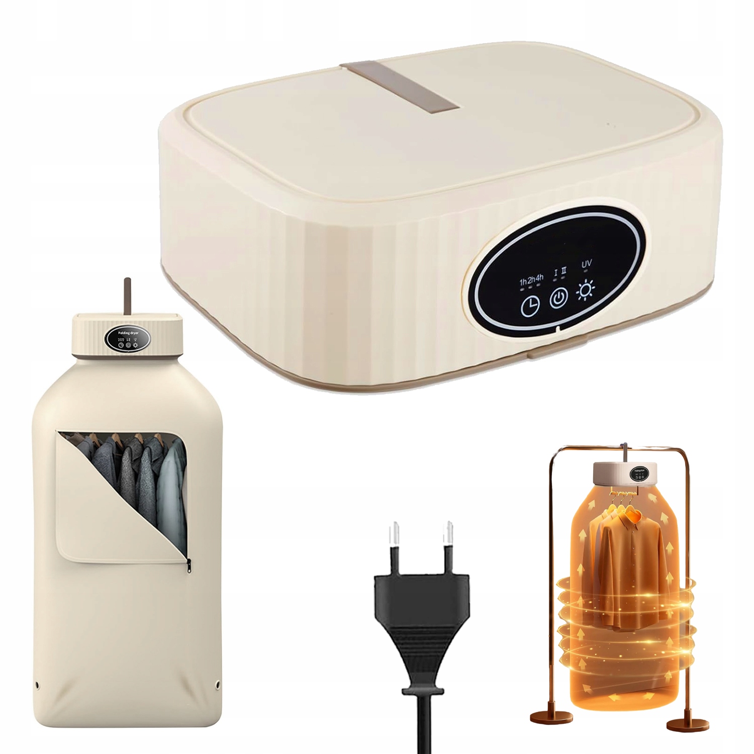 Levně Elektrická Sušák Na Oblečení Rychleschnoucí 360 Časovač 600W 22x14cm premium