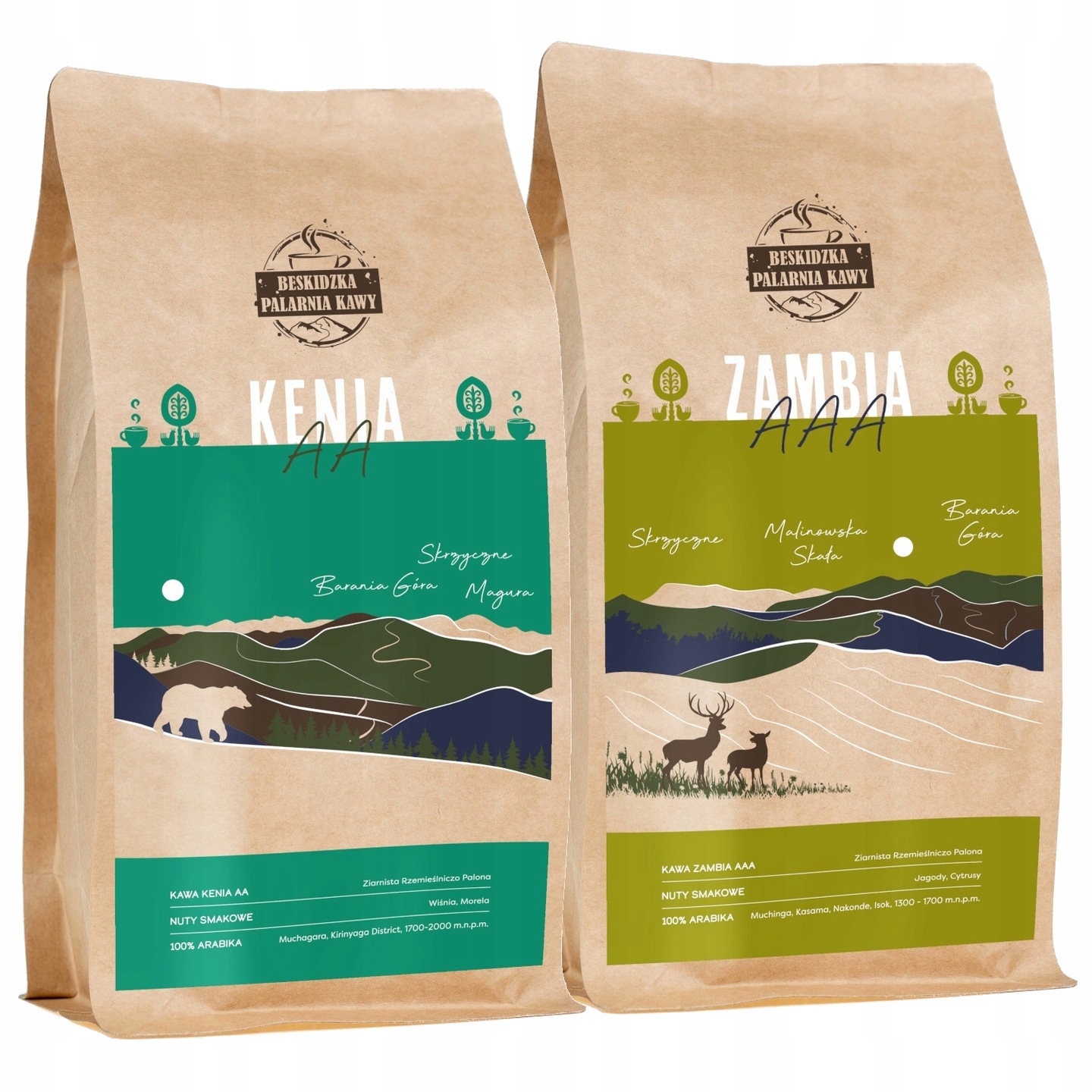 Levně Čerstvě Pražená Káva Zrnková Keňa Aa 500 g Zambie Aaa 500 g 100% Arabica