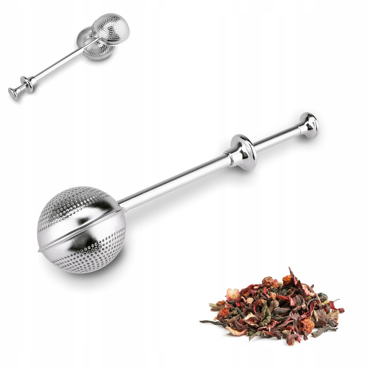 sitko DO HERBATY zaparzacz PRZYCISK nierdzewne