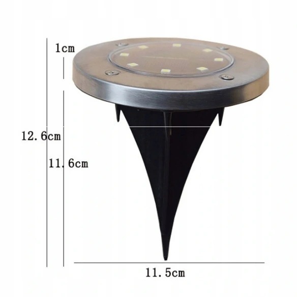 Lampki SOLARNE GRUNTOWE Disk Light 4 SZT Zestaw Wysokość całkowita 13.2 cm