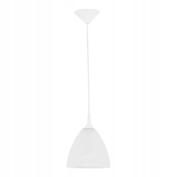 Bílá stropní lampa Bartek Alabaster s mléčným stínidlem nad kuchyňským ostrovem