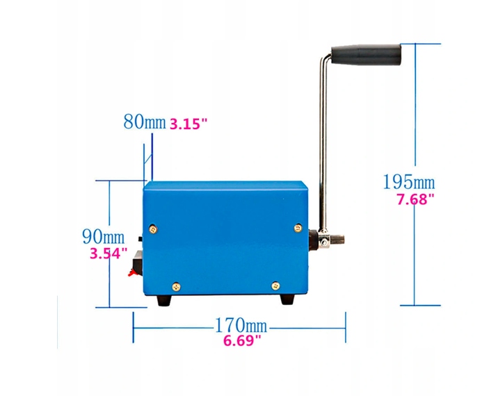 ŁADOWARKA USB 20W RĘCZNA DYNAMO KORBKA TURYSTYCZNA Model VRVCLM21B