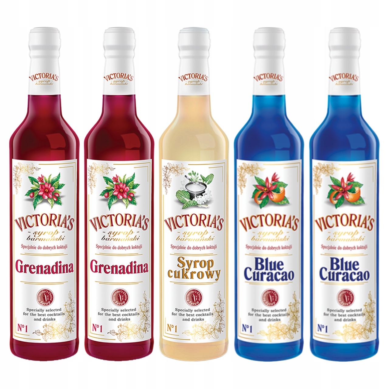 Levně Victoria's sada 5 sirupů do nápojů 3 příchutě 5 x 490 ml