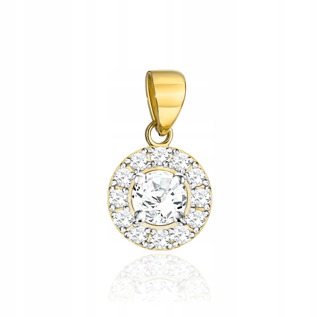 Zlatý přívěsek 585 kolečko s Bílými zirkony 0.68g jako dárek jako kolečko