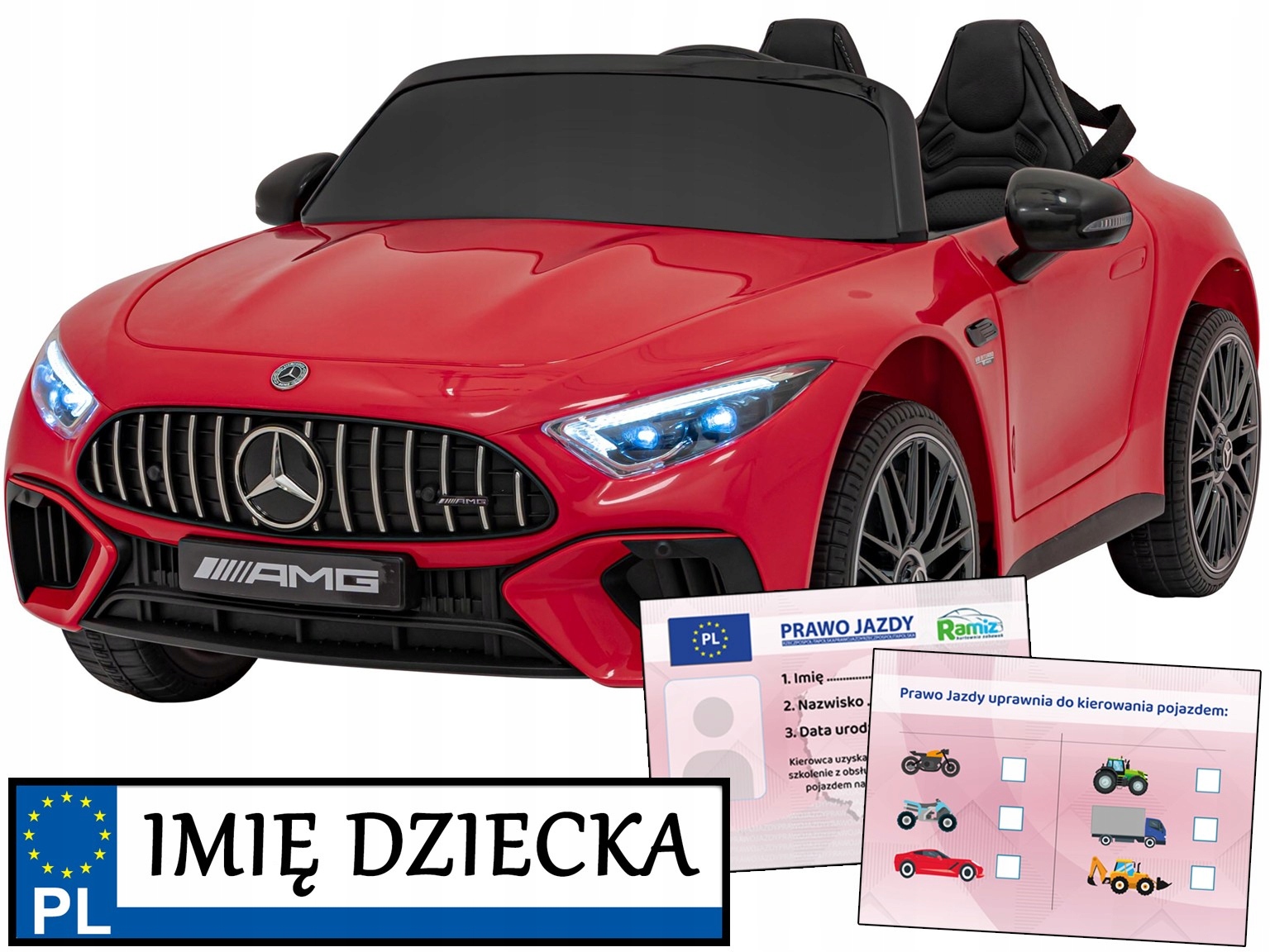 samochodzik elektryczny Mercedes Benz Amg SL63 auto na pilota pasy Eva