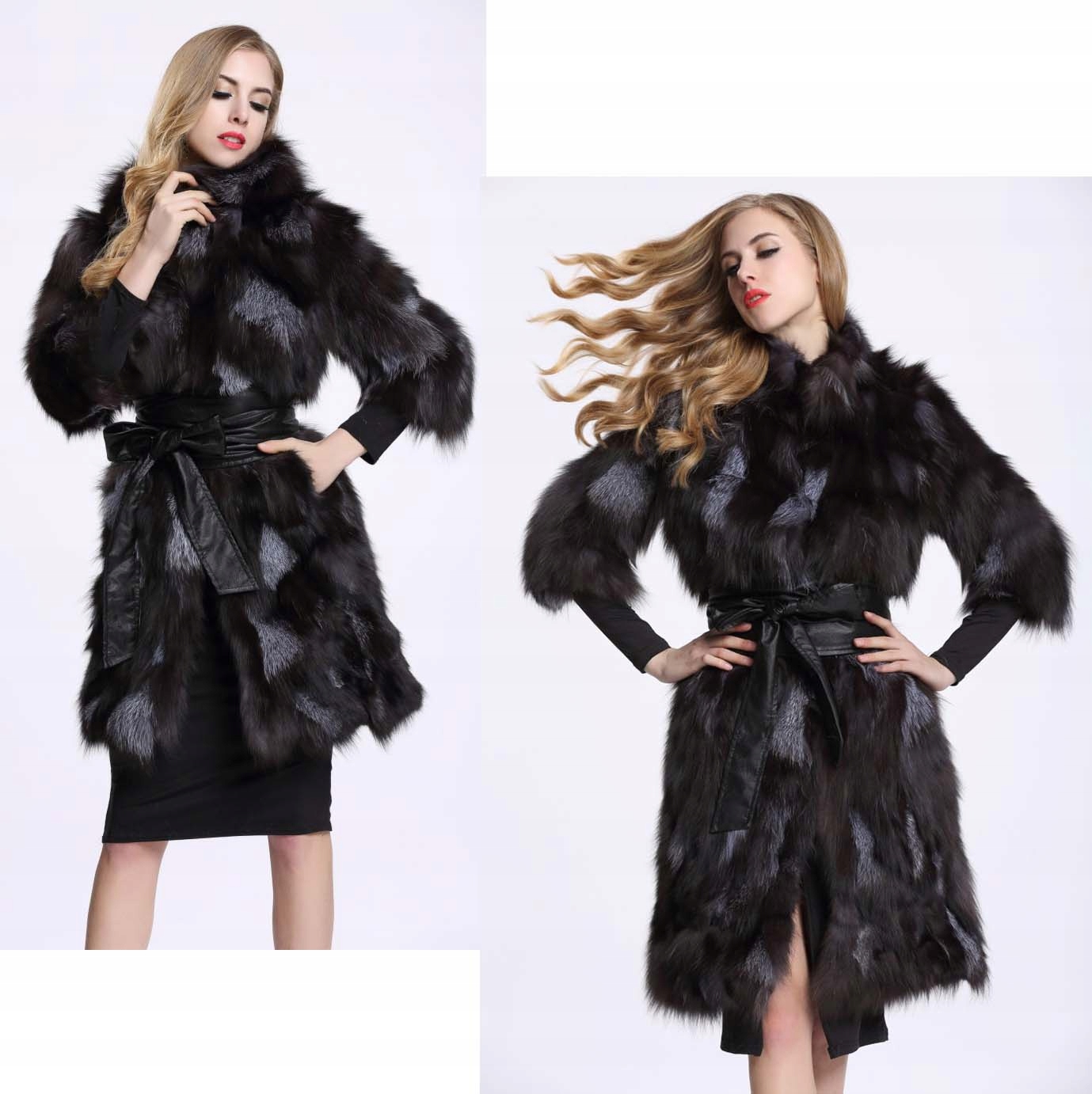 FUTRO NATURALNE LIS PIĘKNE KLASYCZNE ZJAWISKOWE DŁUGIE NOWOŚĆ