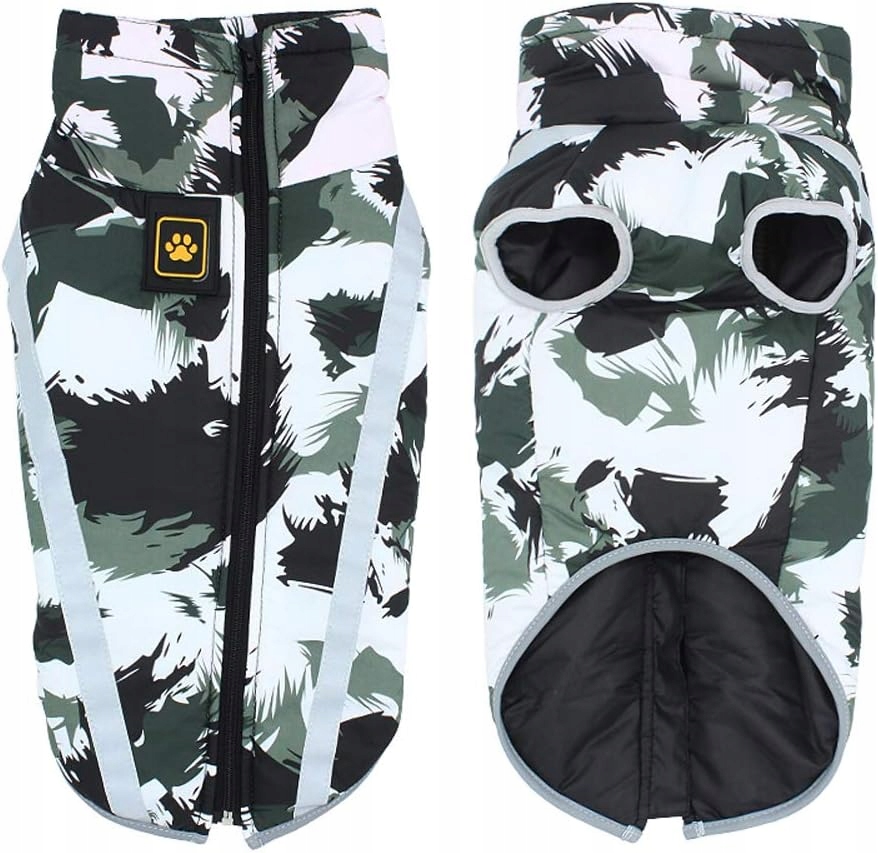 Levně Bunda pro psa teplá reflexní vesta větruodolná r. 3XL zelená