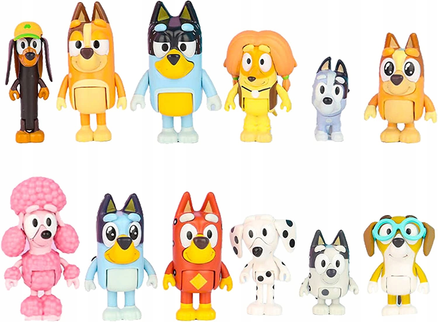 

12 Szt Figurki Z Bajki Bluey Z Rodziną