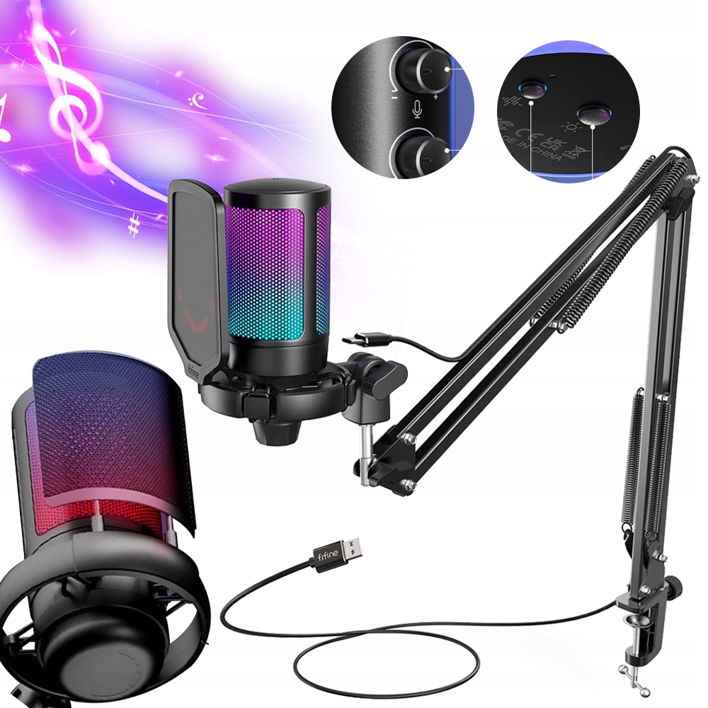 Herní mikrofony s výložníkem, kapacitní mikrofon se stativem