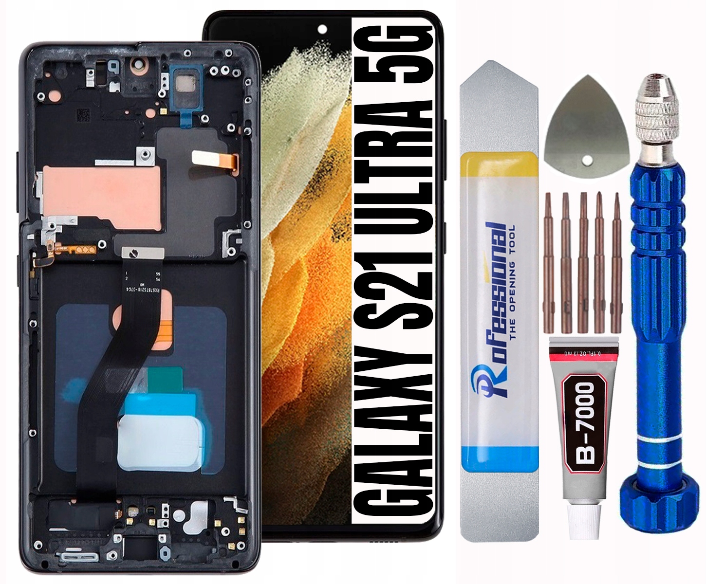 Displej Pro Samsung Galaxy S21 Ultra 5G G998 G998B Oled LCD Rámeček