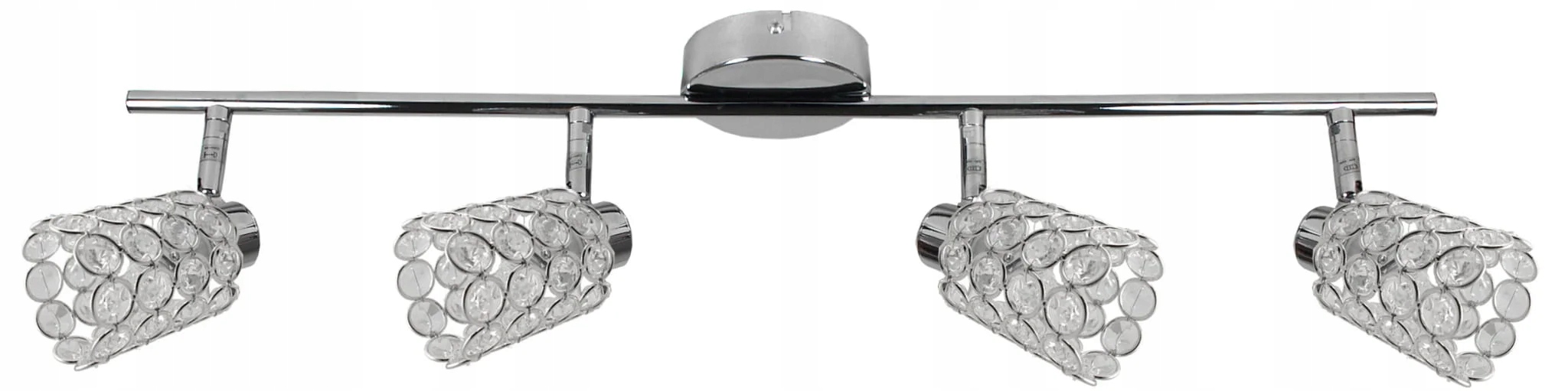 Stropná lampa 4 nastaviteľné reflektory s glamour kryštálikmi Candellux