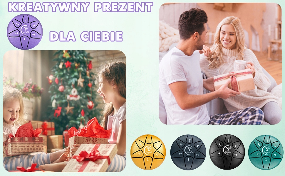 BĘBEN JĘZYKOWY INSTRUMENT RELAKSUJĄCY PERKUSJA + MŁOTEK DO MEDYTACJI FIOLET Odcień granatowy