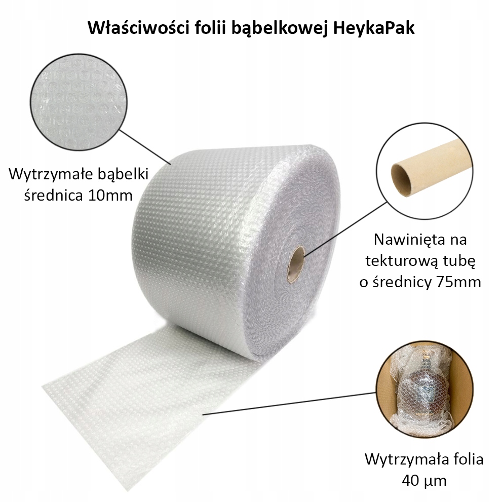 FOLIA BĄBELKOWA 50cm do pakowania MOCNA 50mb do Paczkomatu Szerokość 50 cm