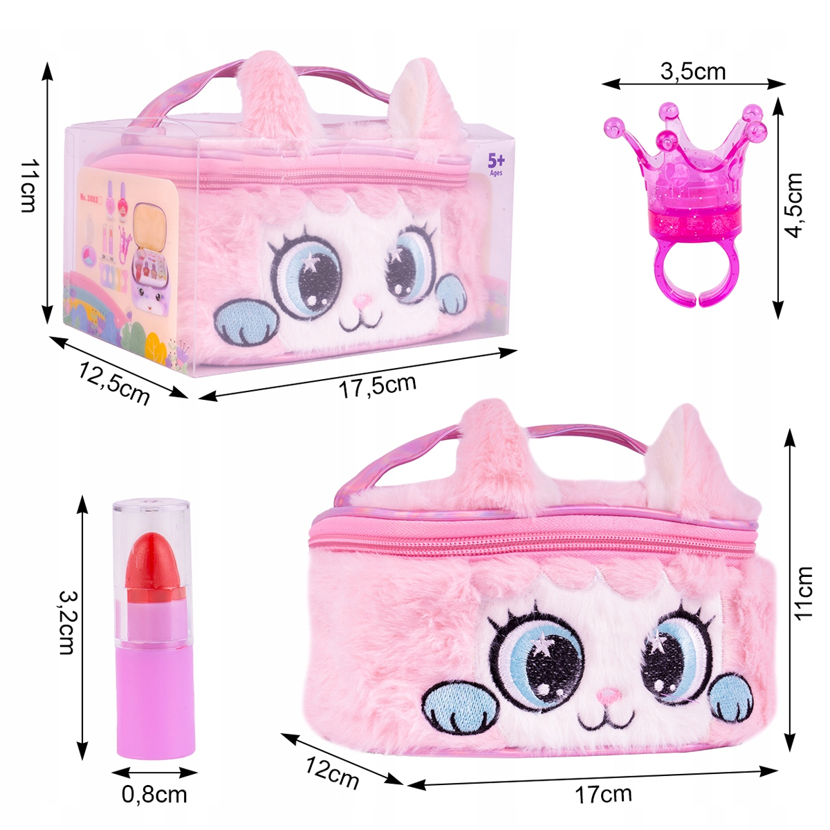 KUFEREK KOSMETYKÓW MAKEUP dla dzieci ZESTAW DO MALOWANIA makijażu TOREBKA Wiek dziecka 5 lat +