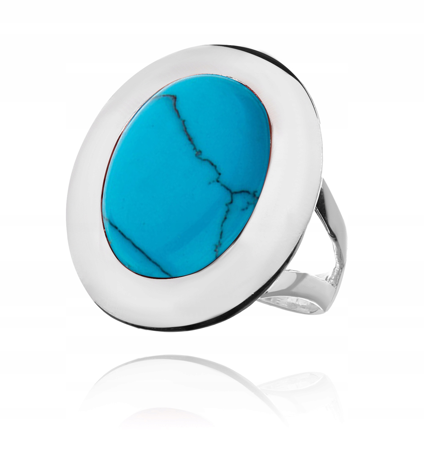 

Pierścionek Srebrny Z Turkusem Owalny Rozmiar 20