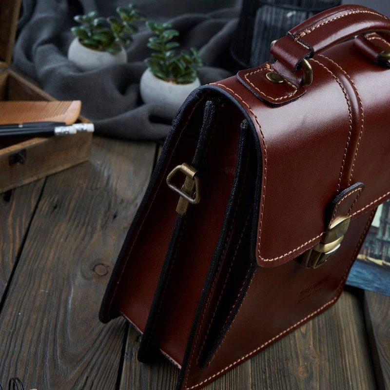 ELEGANCKA TOREBKA DAMSKA ZE SKÓRY NATURALNEJ BRĄZ Kolor brązowy