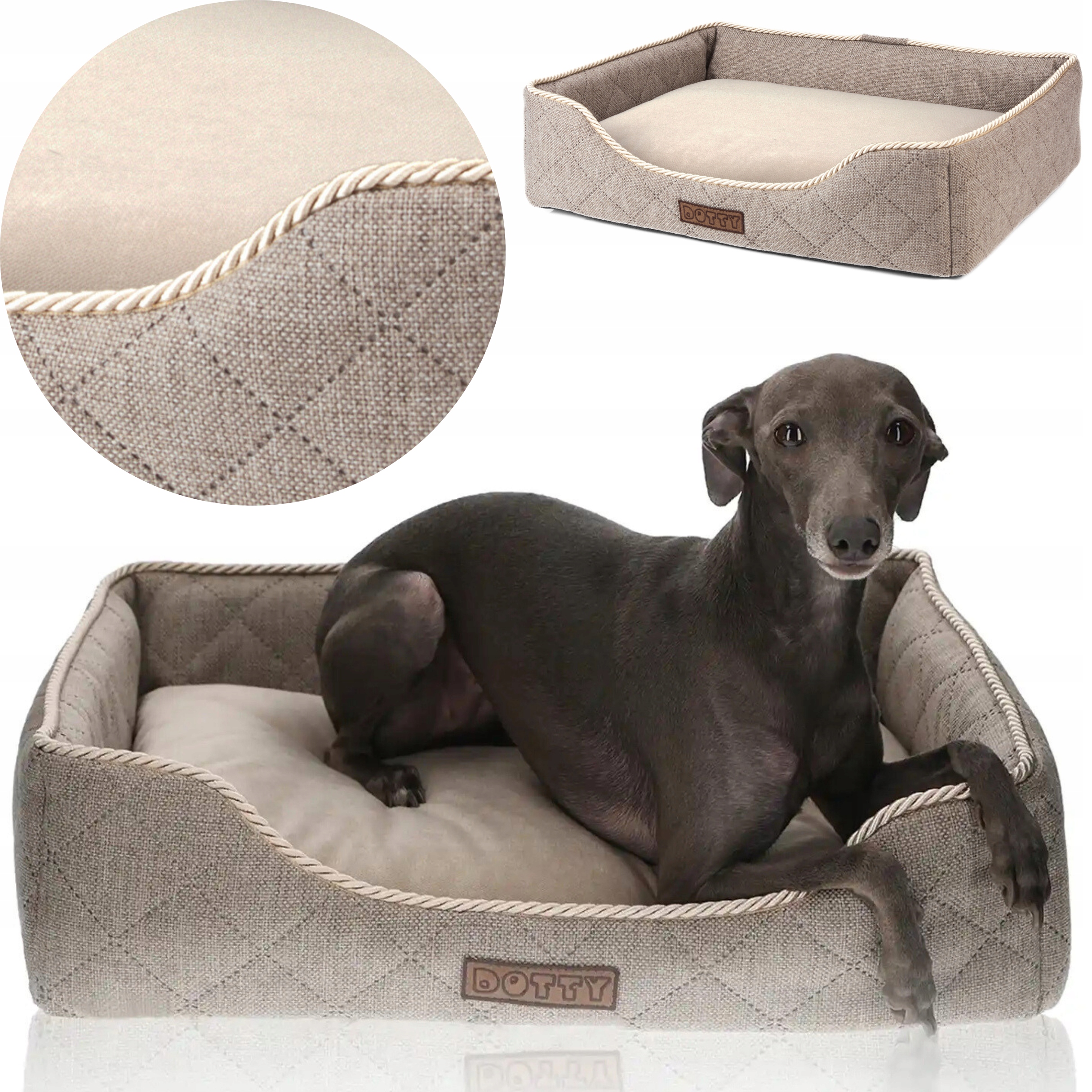 Levně Pelíšek pro psa, pohovka, potah pro kočky Dotty hnědá prošívaná