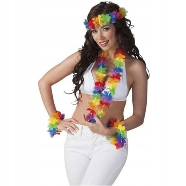 

Zestaw hawajski Opaska kwiat Naszyjnik party Aloha