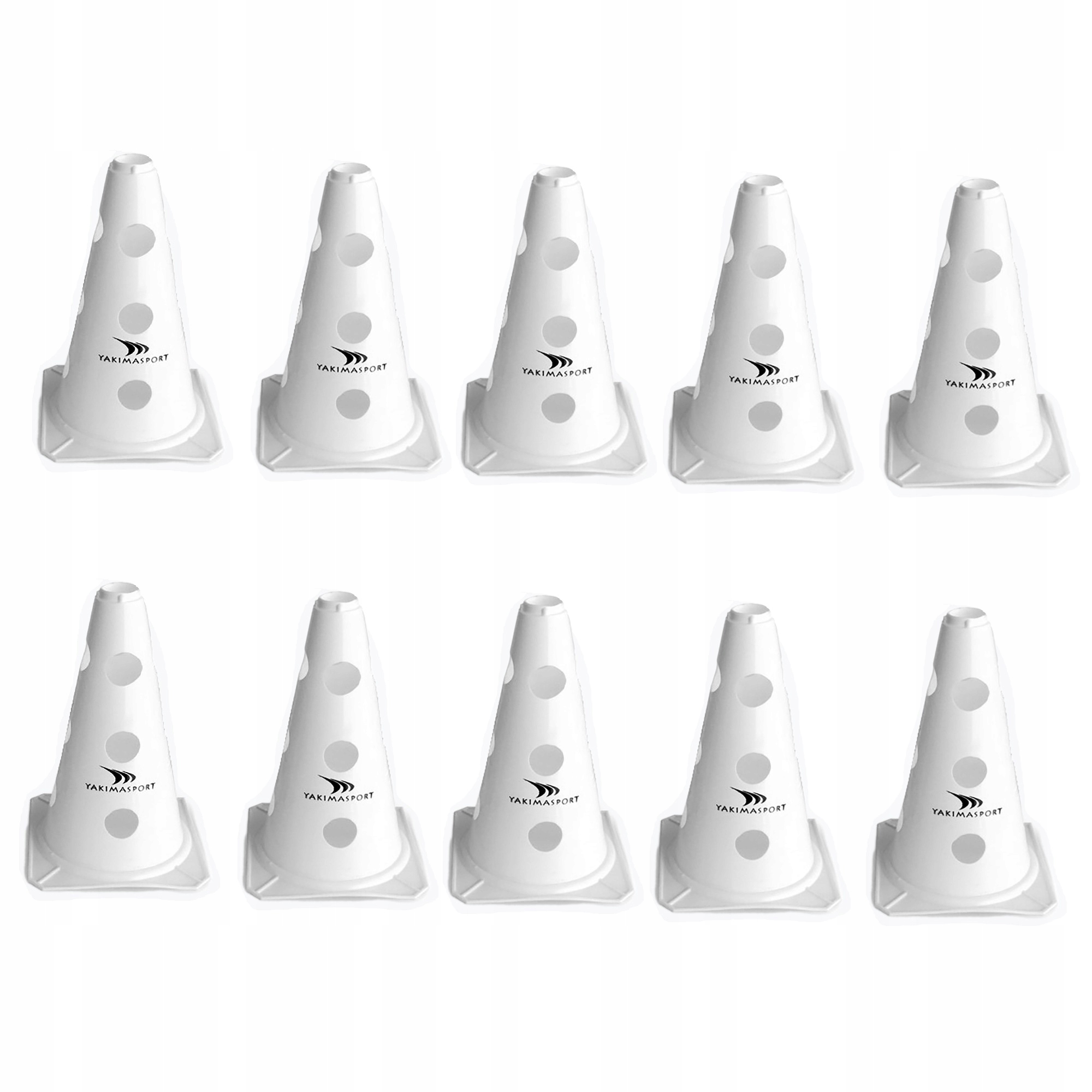 Pachołek treningowy 23 cm z otworami biały