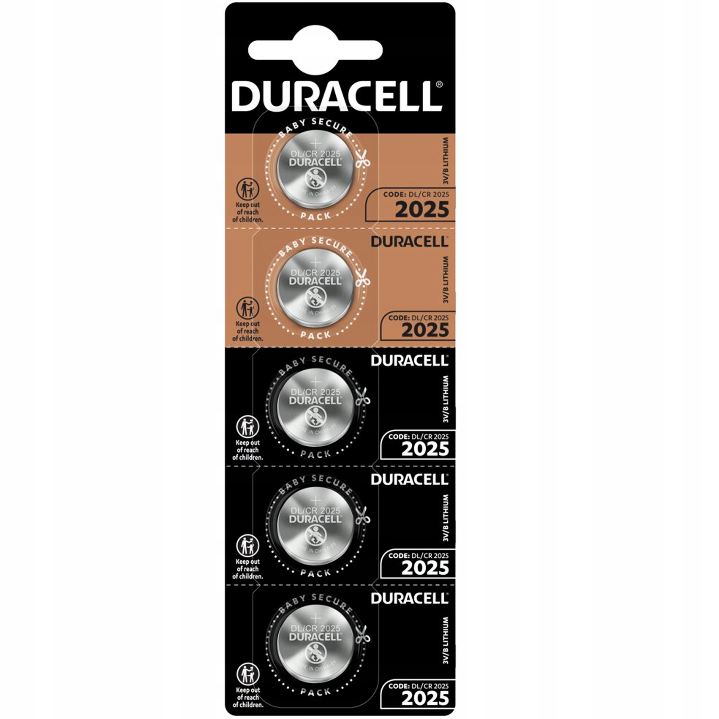 5x Bateria Litowa Duracell 2025 DL2025 CR2025 3V