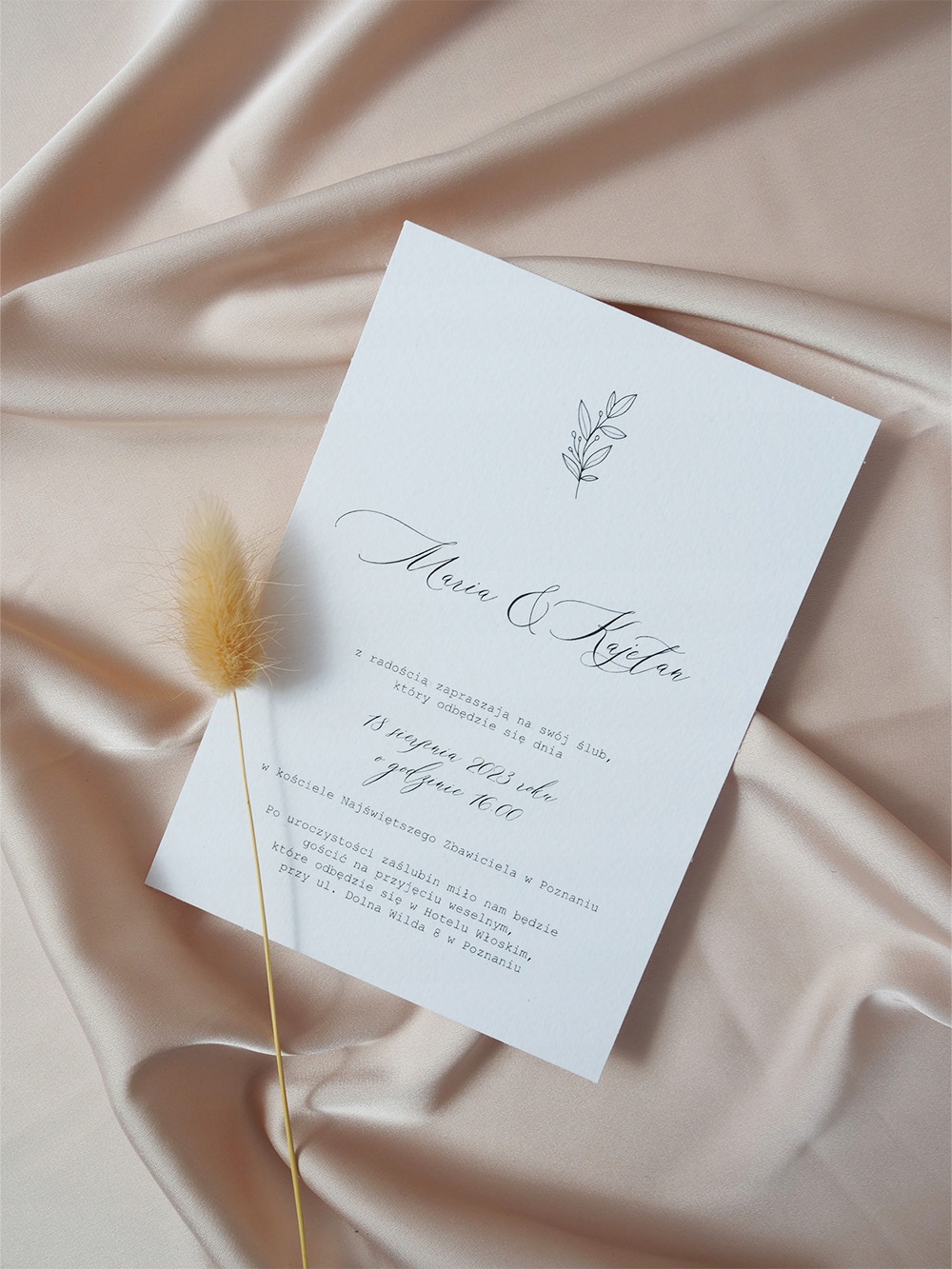 ZAPROSZENIE ŚLUBNE MINIMAL BOHO RUSTYKALNE WESELE Marka inny