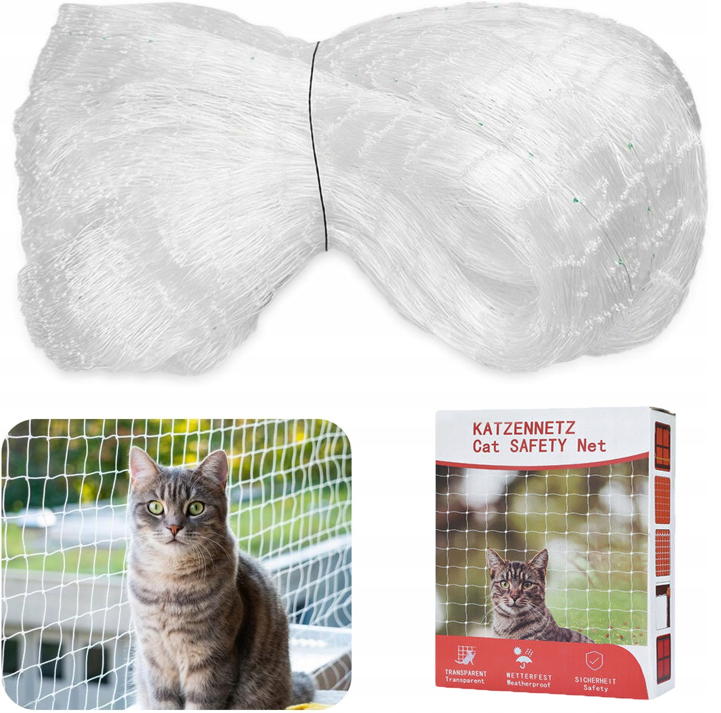 Síťka Na Balkon S Drátkem Premium Pro Kočky Bez Vrtání Set 8x3 m