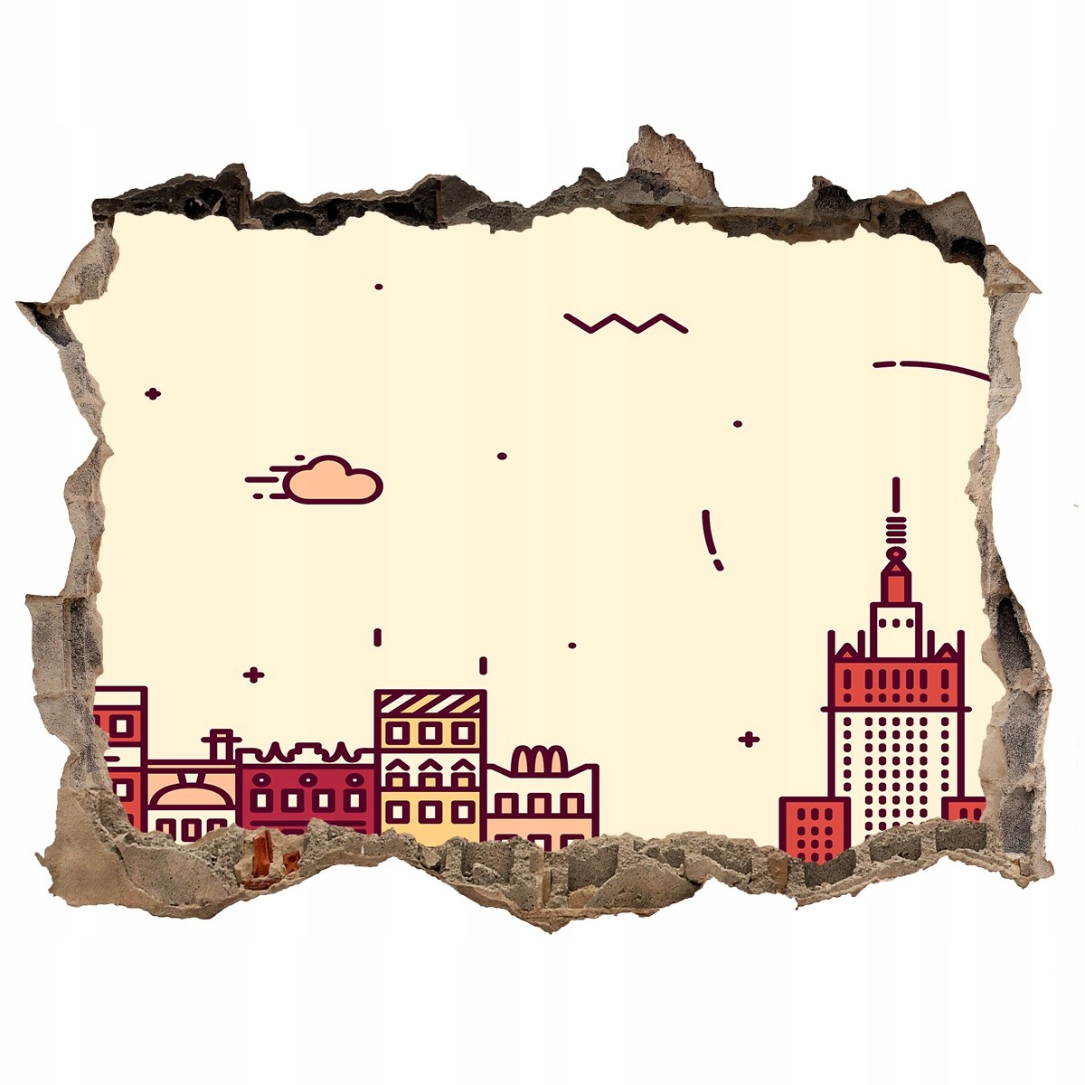 

Fototapeta dziura na ścianę 3d Warszawa Polska
