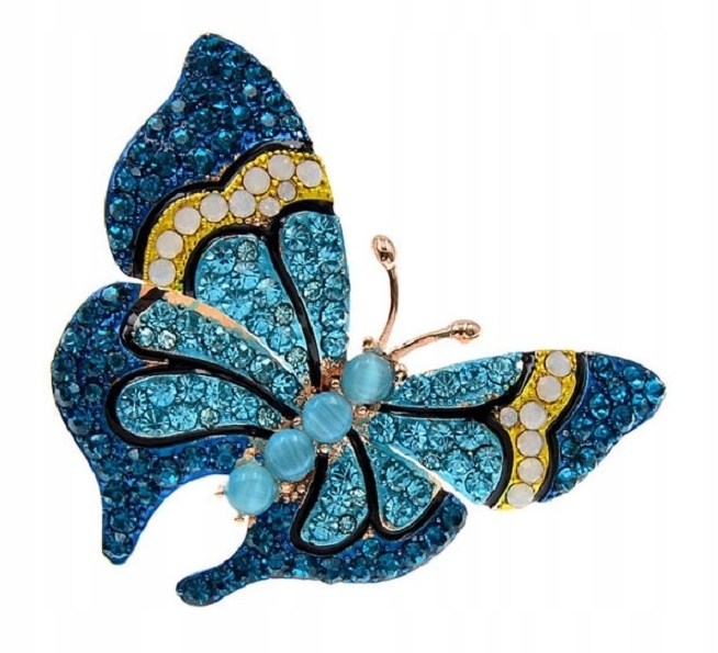 

Broszka - Motyl - Niebieski z kryształami - Jakość