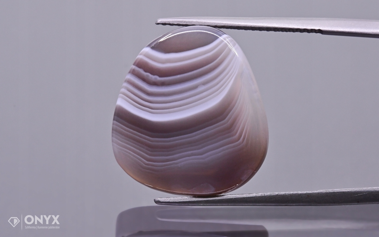 Achát Botswana konvexní nepravidelná dlažba 19,9x18 mm