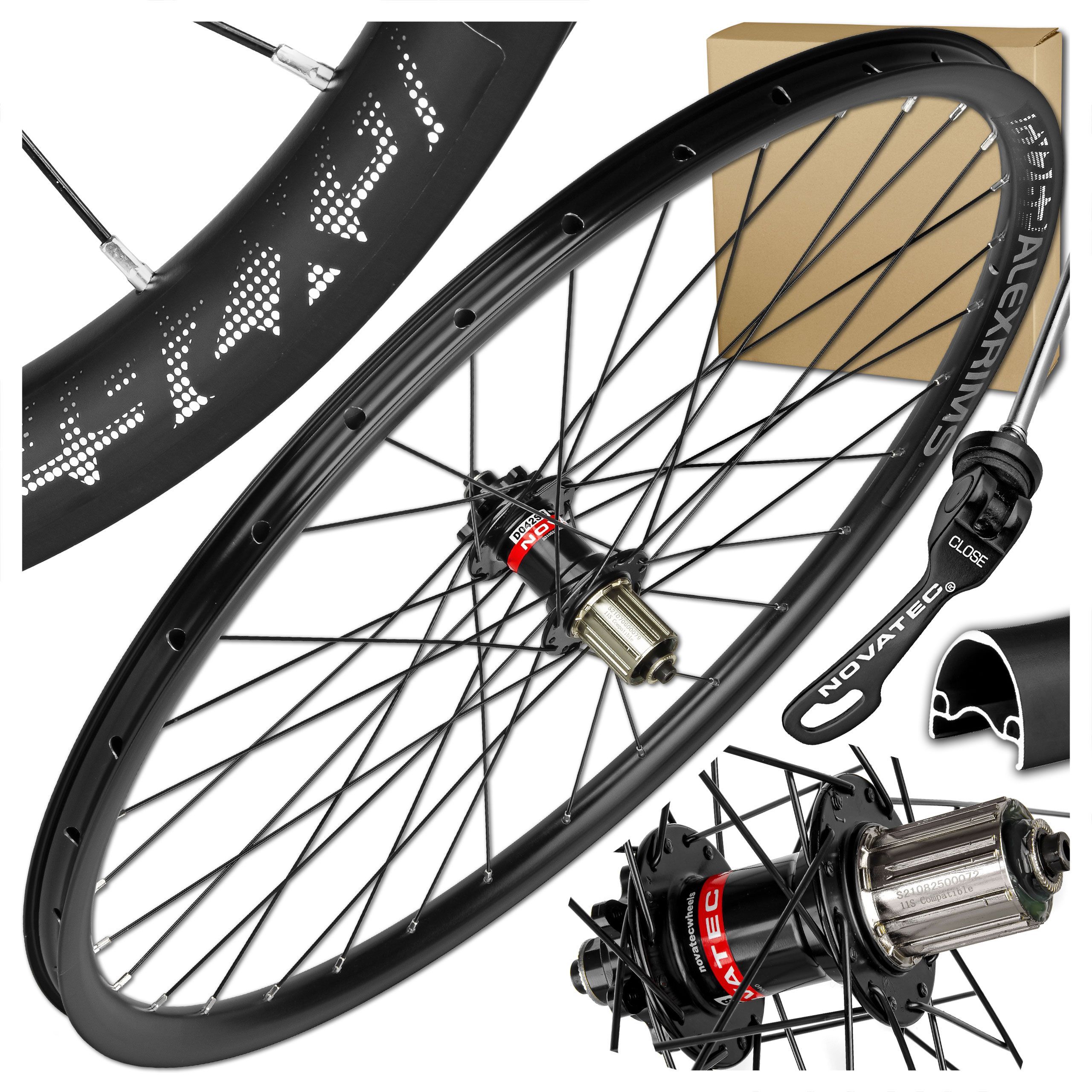 Koło Rowerowe Tył Alexrims GX26P 28'' 622x23 Novatec Tarcza Gravel Tubeless