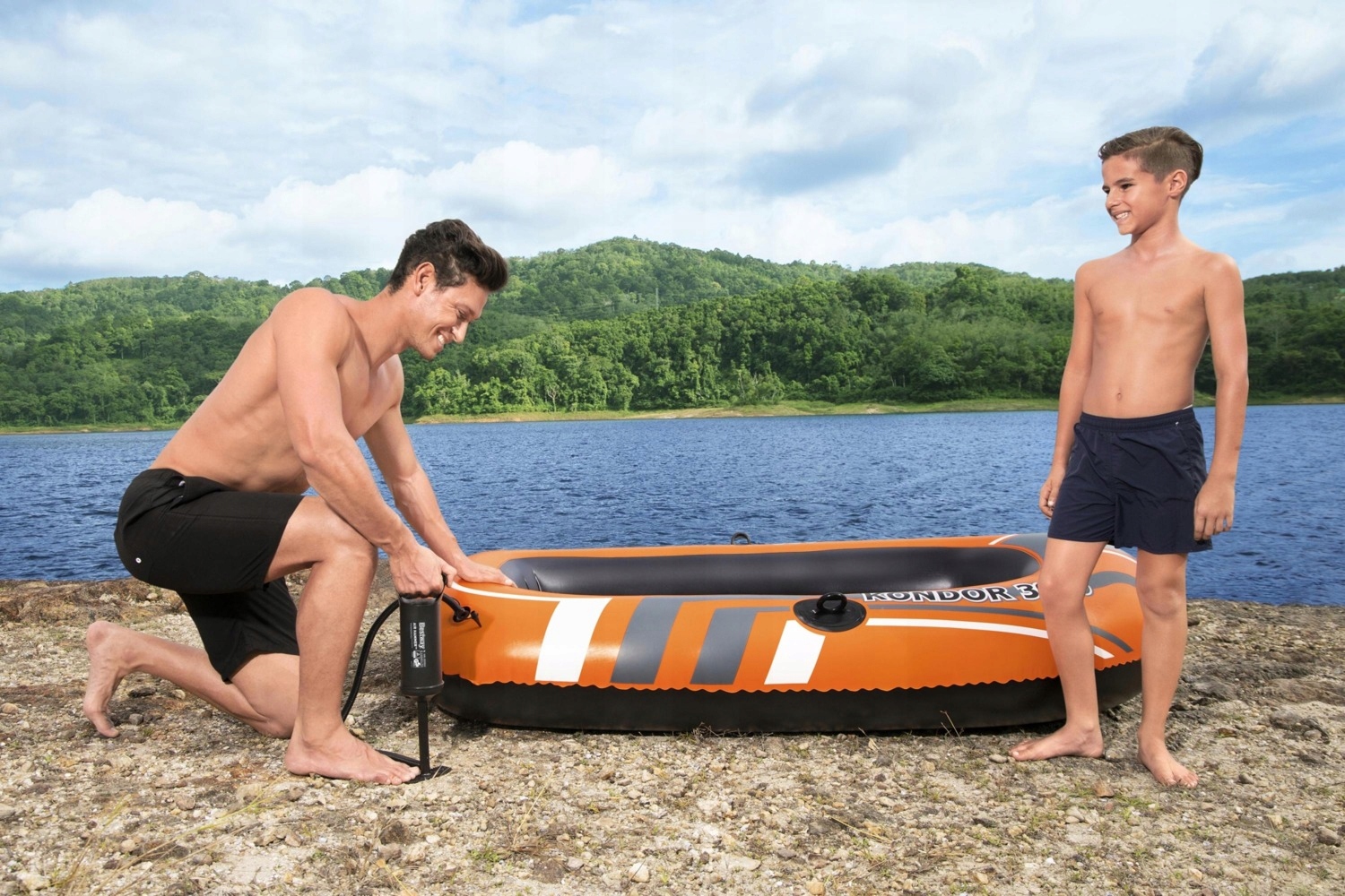 POMPKA TŁOKOWA RĘCZNA DO MATERACA PONTONU BASENU Pojemność 850 cm³