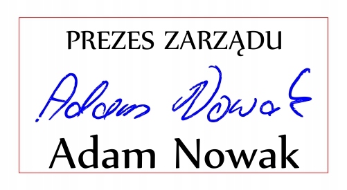 

Pieczątki z odręcznym podpisem i dodatkowymTEKSTEM