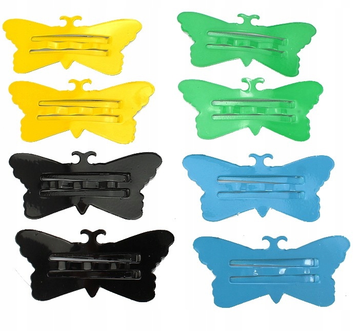 SPINKI KOLOROWE MOTYLE - 8 SZTUK