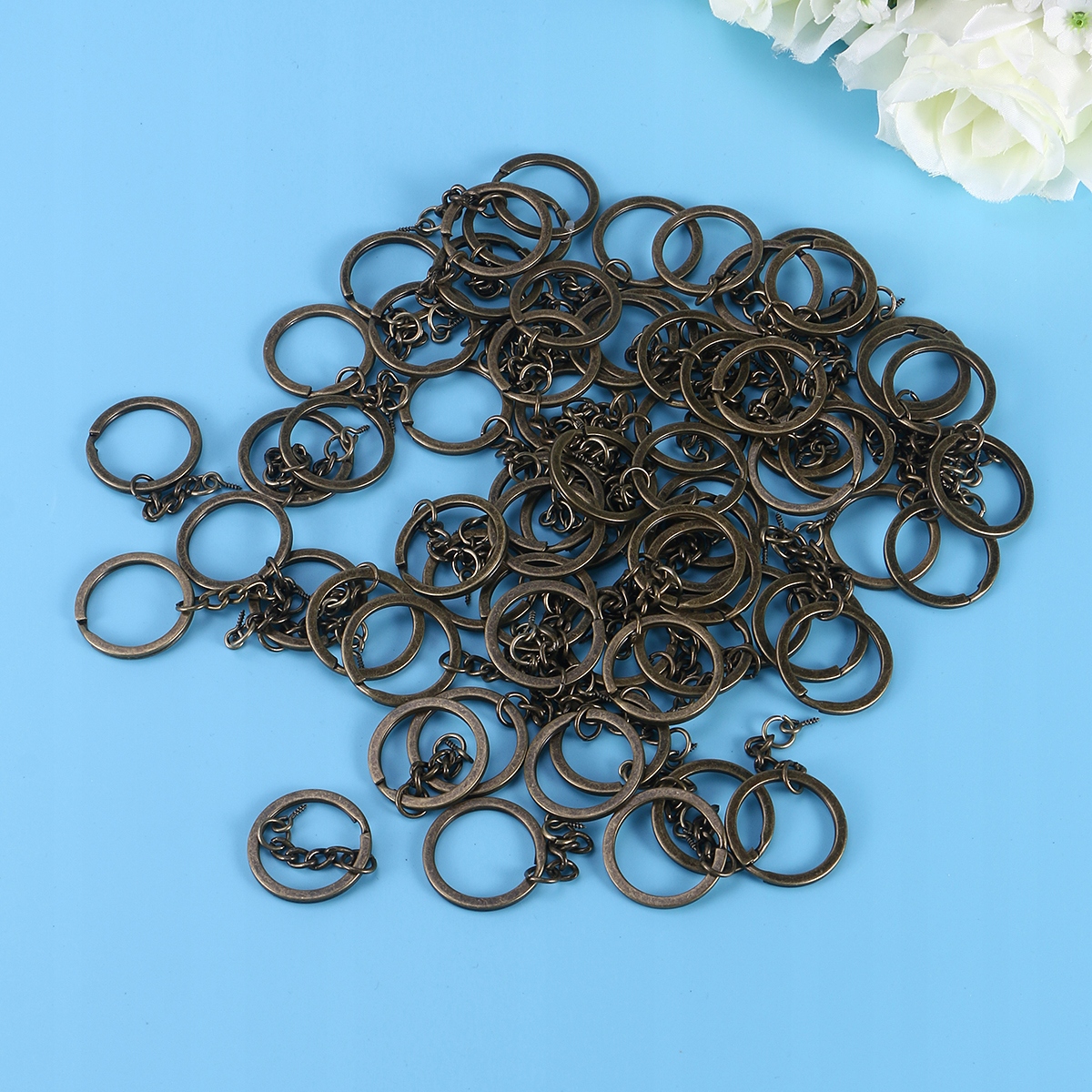 100 SZT. METALOWEGO ŁAŃCUCHA AKCESORIÓW DO Breloków Marka bez marki