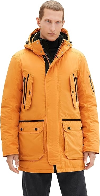 Tom Tailor Oranžová Parka S Kapucí A Podšívkou M 6BB