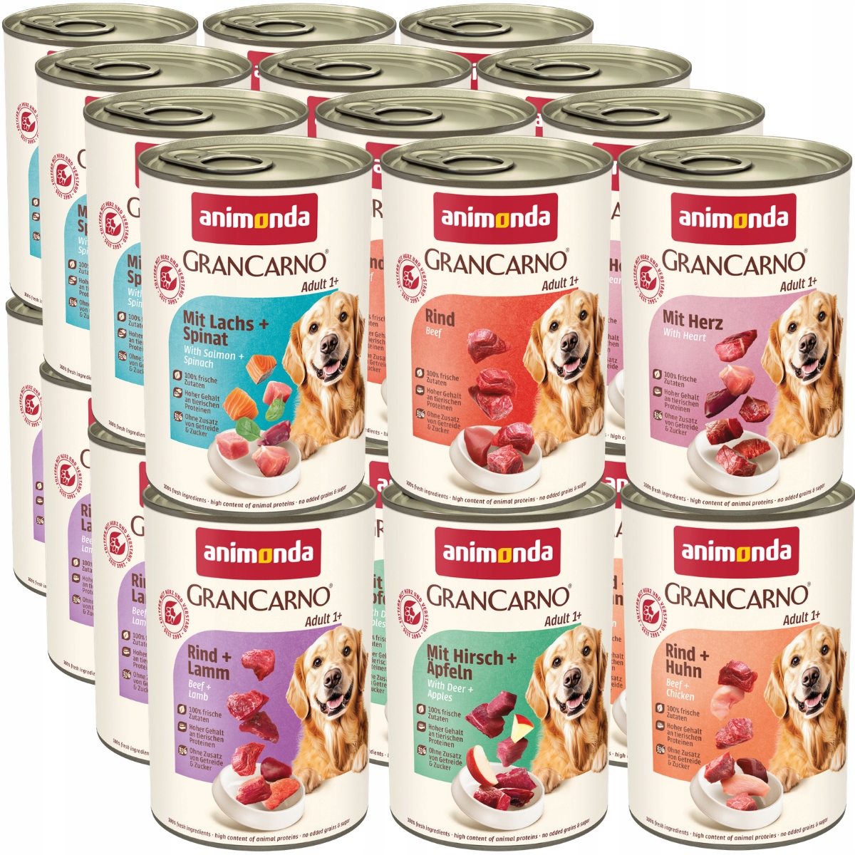 Animonda GranCarno Adult puszka Zestaw 24x400g – MIX smaków