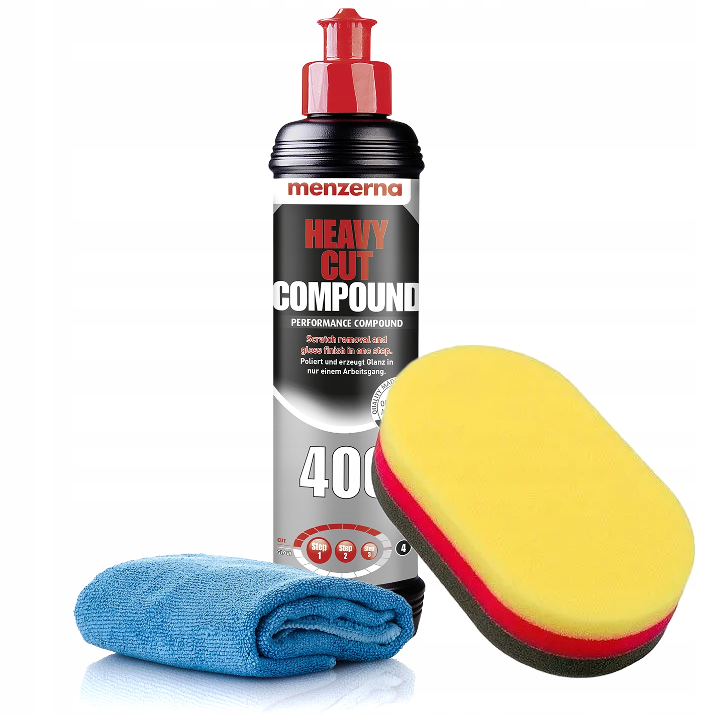 Pasta Polerska do Lakieru Menzerna HCC 400 + Aplikator Tricolor 250ml