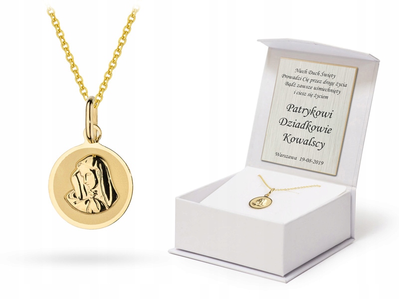 Zlatý Řetízek Medailon Matka Boží pr. 585 14k