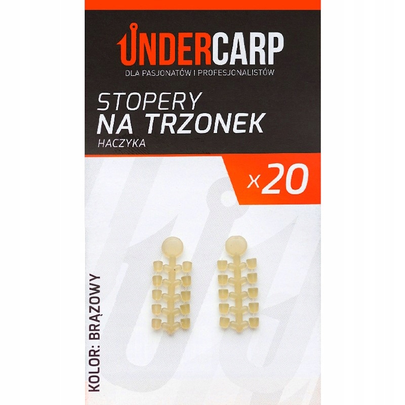 Stopery Do Blokowania Przynęt Na Trzonek Haczyka Undercarp Brązowe 20szt.