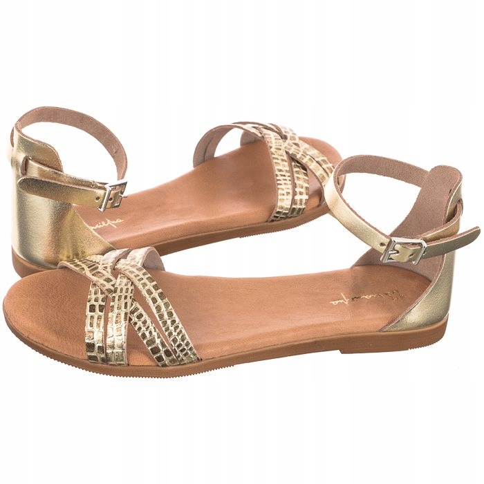 

Buty Damskie Sandały na Lato Maciejka Złote L4803